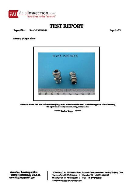 Chiny ZHEJIANG HONGXIANG CONNECTOR MANUFACTURING CO.,LTD. Certyfikaty